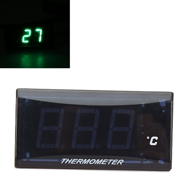 Universal Motorcycle DC12V LCD Super Slim Water Temperature Gauge With 18mm Sensor Adapter Replacement for