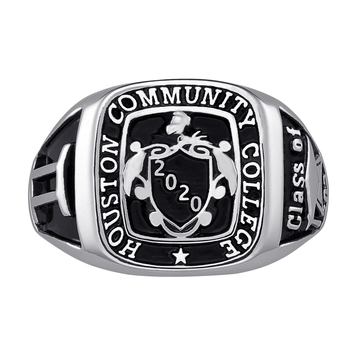 Order Now For Holiday Delivery, Freestyle Women's Crest Square Signet Ring, Personalized, High School or College Graduation