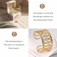 thumbnail image 4 of DESIGNICE Gold Bangles for Women Hollow Geometric Design Bangles Adjustable Opening Cuff Bracelets for Women Gold1, 4 of 7
