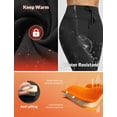 thumbnail image 3 of baleaf Women's Thermal Warm Winter leggings Fleece lined Pants Waterproof High Waisted with Pockets Outdoor Workout Running Tights Black M, 3 of 7