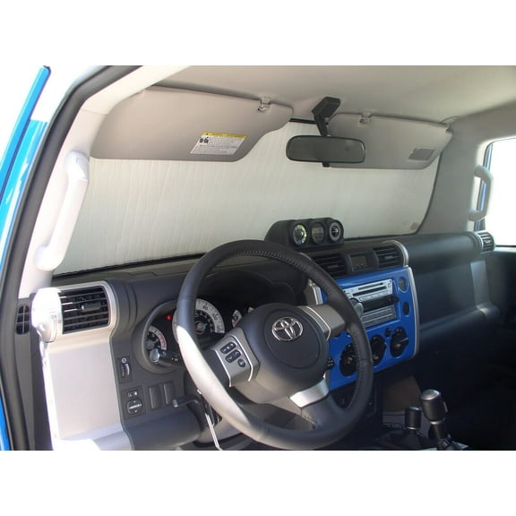 HeatShield, The Original Windshield Sun Shade, Custom-Fit for Toyota FJ Cruiser SUV 2007, 2008, 2009, 2010, 2011, 2012, 2013, 2014, Silver Series