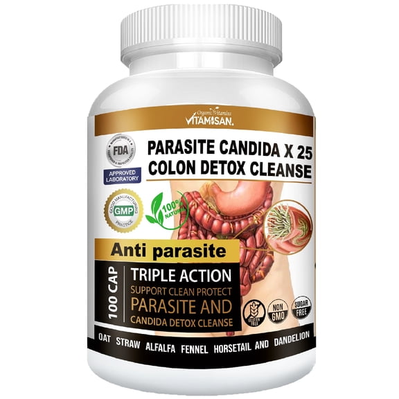 Vitamisan X25 Colon Detox Cleanse – 100 Capsules – Herbal Digestive Cleanse with Cascara Sagrada, Senna, Psyllium & Probiotics – Non GMO – Gluten Free