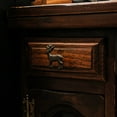 thumbnail image 2 of Set of 6 Rustic Brown Cast Iron Deer Drawer Pulls - Decorative Cabinet Knobs for a Charming Woodland Touch - Rustic Home Decor Accessories - 2 Inches Long, 2 of 5