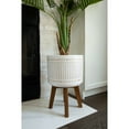 thumbnail image 4 of Flora Bunda CS2755-WH 4 ft. Areca Palm Planter on Wood Stand, White, 4 of 5