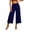 Navy, variant on Women's High Waist Cropped Pants, Wide Leg Capri Pants for Women, Plus Size Loose Fit Trousers with Pockets, Casual Flowy Culottes for Summer, Breathable Lightweight Pants for Daily Wear