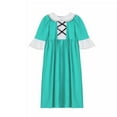 thumbnail image 3 of iiniim Kids Girls Medieval Princess Dress-up Lace Collar A Line Maxi Gown Dress Green 14, 3 of 4