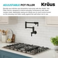 thumbnail image 5 of KRAUS® Oletto™ Wall Mount Pot Filler Kitchen Faucet with Retractable Arm in Matte Black, 5 of 14