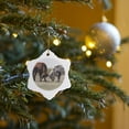 thumbnail image 7 of 3drose, Two Brahma Bull Cows Bumping Heads - Na02 Pwo0004 - Piperanne Worcester, 3 inch Snowflake Porcelain Ornament, 7 of 7