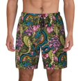thumbnail image 3 of Uemuo Snake And Flower Pattern Mens Swim Trunks Quick Dry Board Shorts with Mesh Lining, Stretch Beach Shorts Quick Dry No-Chafing Board Shorts-XX-Large, 3 of 9