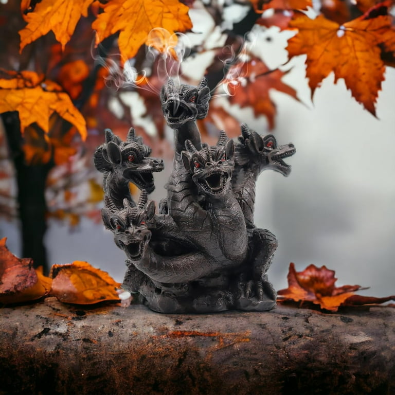 Hosley 8.5 Inch High Resin 5 Headed Dragon Cone Incense Burner