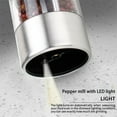 thumbnail image 4 of Automatic Pepper Grinder | Electric Salt & Pepper Mill - Stainless Steel | Adjustable Coarseness | One Handed Button Operation | Refillable | Silver | 5.2x5.2x23cm | 1pc, 4 of 7