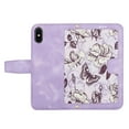 thumbnail image 4 of Allytech iPhone X Case Wallet, iPhone XS Wallet Case, Chic Flower Pattern Shoulder Strap Hand Wrist PU Leather Cards Holder Stand Protective Flip Folio Cover for Girls - Purple, 4 of 14