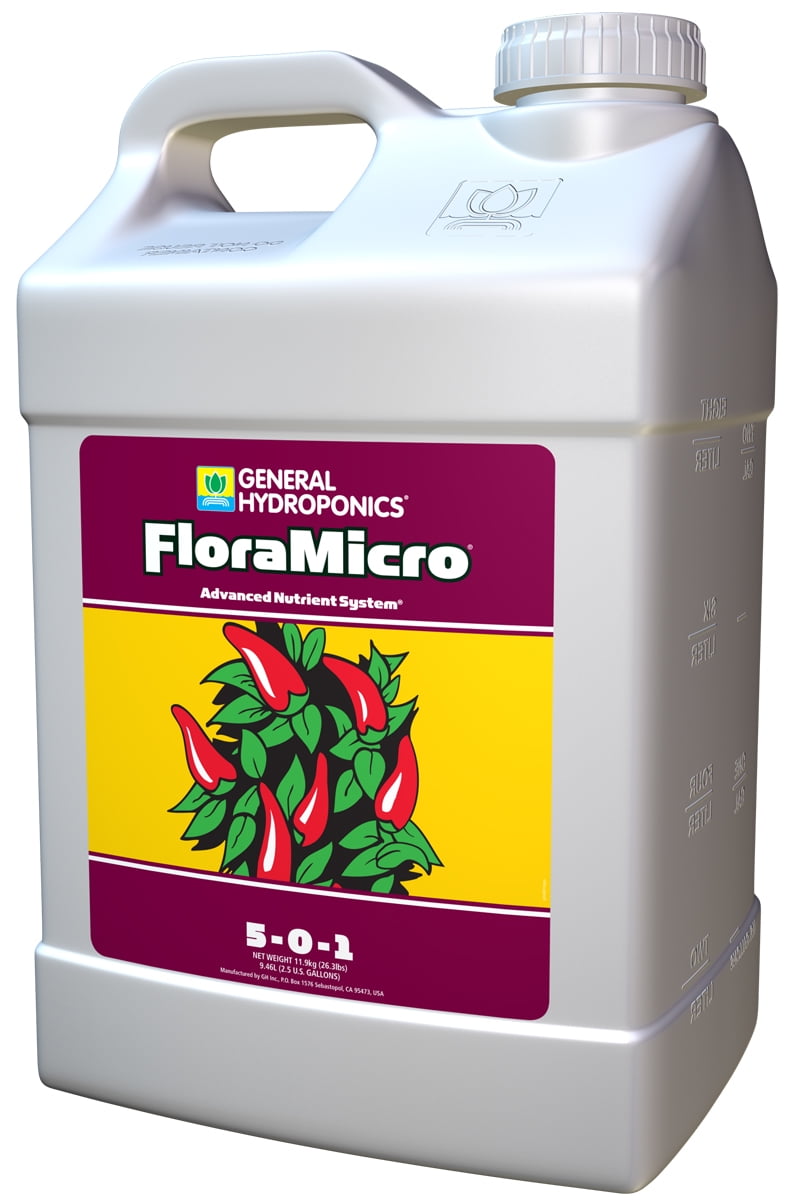 General Hydroponics FloraMicro Fertilizer, 2.5Gallon [2.5 Gallon