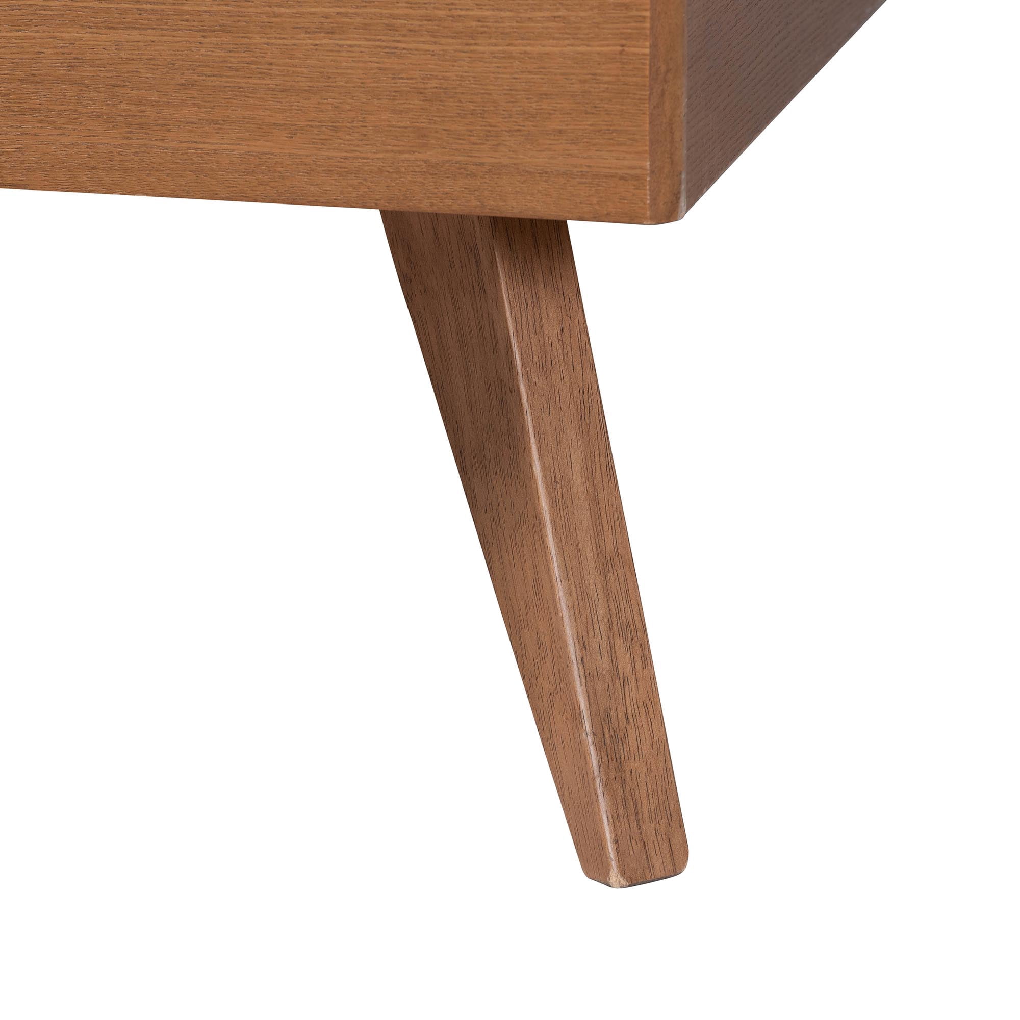 Baxton Studio Gemma Mid-Century Platform Bed, King, Ash Walnut