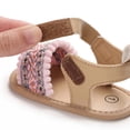 thumbnail image 7 of Baby Girls Sandal Summer Toddler Slipper Shoes 0-24 months Baby Girls Sandals Embroidered Flower Summer Flat Shoes Infant First Walkers Khaki 6-12 Months, 7 of 7