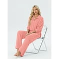thumbnail image 7 of MINTREUS Lounge Sets for Women Casual Long Sleeve Button Down Shirt and Drawstring Wide Leg Pants Two Piece Outfits with Pockets Pjs, 7 of 7