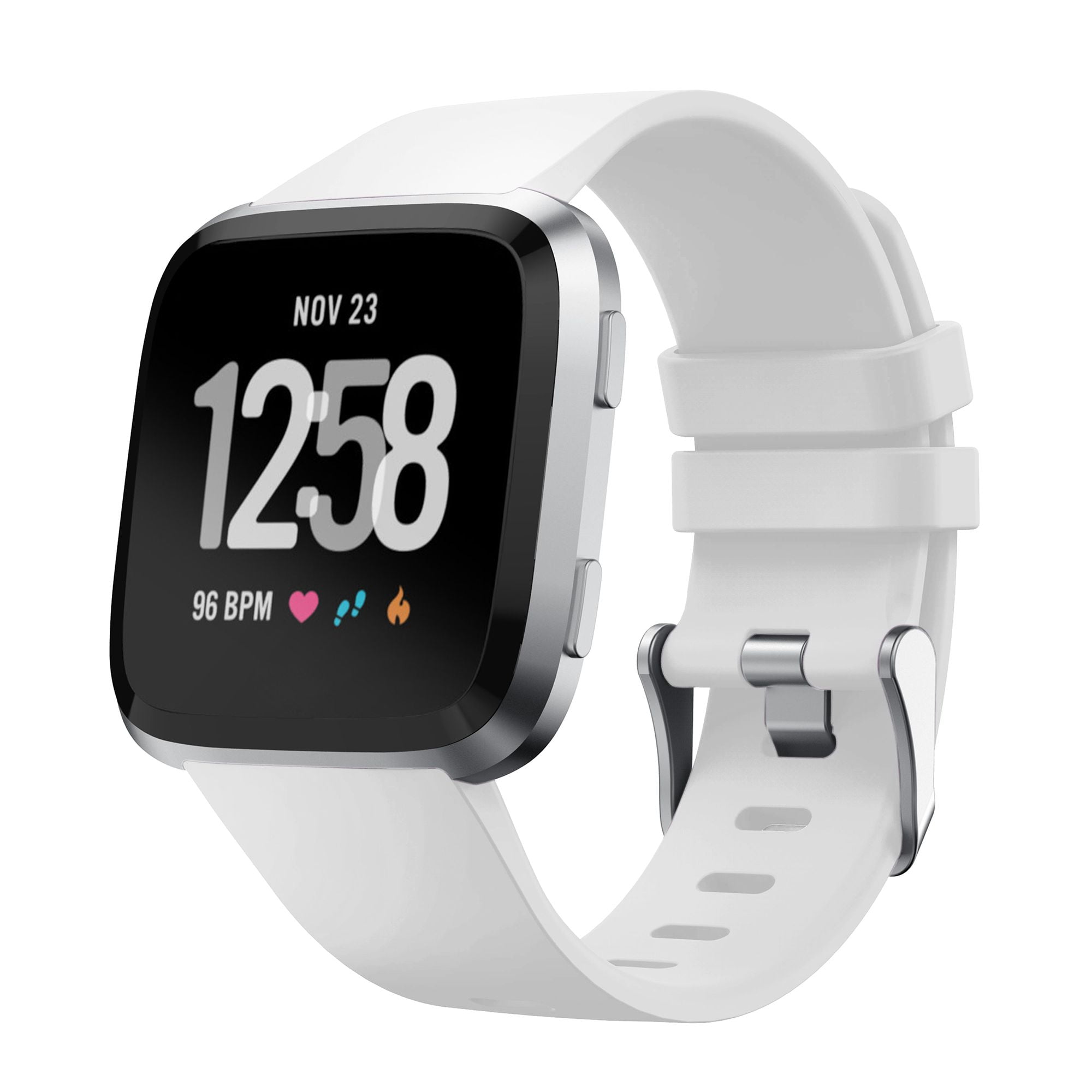 white fitbit versa band