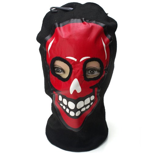 Printed Red Skull Beanie Full Face mask ski mask Scary Biker mask