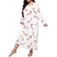 thumbnail image 2 of siminseming Nuisettes et Chemises de Nuit de Noël pour Femmes Grande Taille Robe de Nuit Décontractée pour Femmes Grande Taille Imprimé Cœur Manches Longues Col Rond Extensibilité Moyenne Nuisette Ample Vêtements Chaussures et Accessoires, 2 of 4