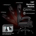 thumbnail image 6 of VITESSE Big and Tall Gaming Chair 400lb Weight Capacity with Footrest, Ergonomic Video Game Chair for Adults with Oversized Headrest and Lumbar Pillow, Computer Chair Gaming for Office (Black+Red), 6 of 7