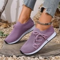 thumbnail image 3 of Pandaie Slip on Sneakers Women Walking Shoes Side Lace up Tennis Lightweight Breathable Mesh Nurse Orthopedic Workout Gym Sport Shoes (Purple,7.5), 3 of 7