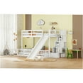 thumbnail image 4 of JERFIT Over Full Bunk Bed with Slide Storage Staircase Pine Solid Wooden Bunk Bed with Safety, 4 of 8