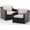 Brown Chairs*2, variant on Outdoor Sectional Sofa Patio Conversation Set Wicker Outdoor Furniture with 2 Chairs All Weather Cushioned Seating for Backyard Porch Balcony (Brown/Grey)