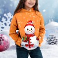 thumbnail image 2 of Little Girl Hoodies Children's Long Sleeved Fashion Christmas Print Hoodie Top Trendy Fall Outfits Size 6-7T ,Orange, 2 of 4