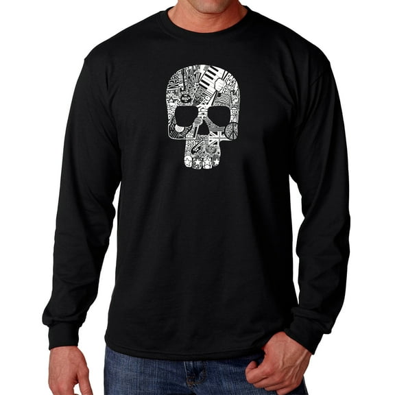 Rock n Roll Skull - Men's Word Art Long Sleeve T-Shirt