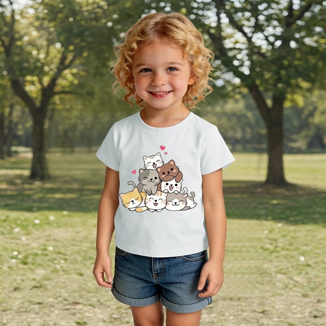 T-shirt Garçon à Col Rond, T-Shirts Graphiques, Vêtements Bébé, Tenues Garçon Fille 6-7 Ans