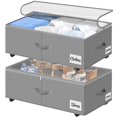 thumbnail image 1 of Kukikan 2 unidades de cajas de almacenamiento bajo la cama de 60 L con ruedas, color gris, 1 of 9