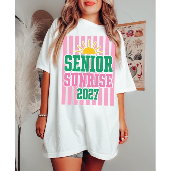 2027 Senior Sunrise Club Graduation High School Seniors School Crew Neck School T-Shirt All Size S-3XL