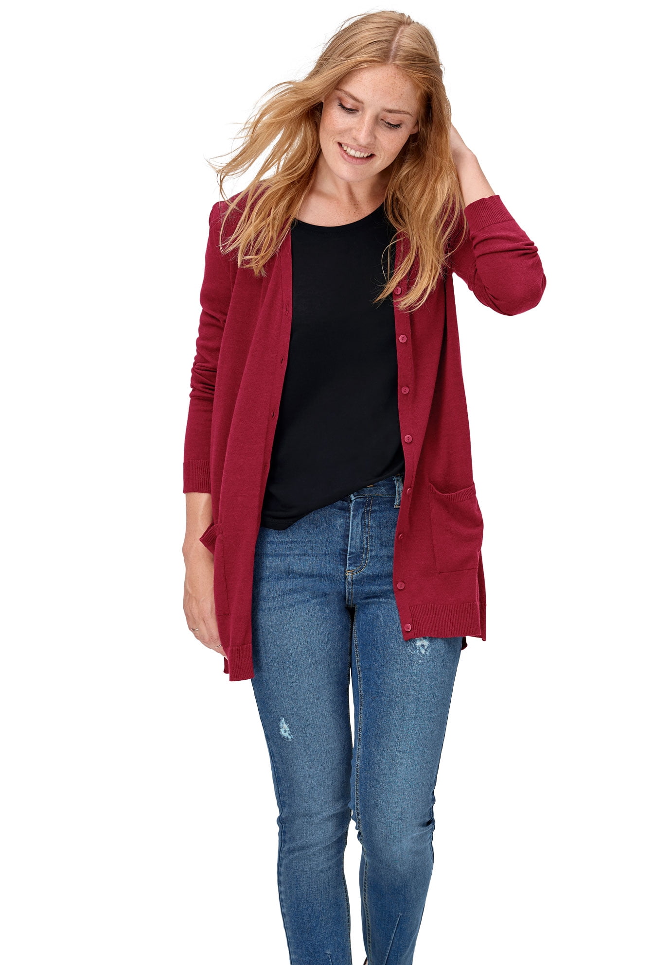 Ellos Women S Plus Size Boyfriend Cardigan Sweater 2x Maroon Red Walmart Com Ellos Women S Plus Size Boyfriend Cardigan Sweater 2x Maroon Red Walmart Com