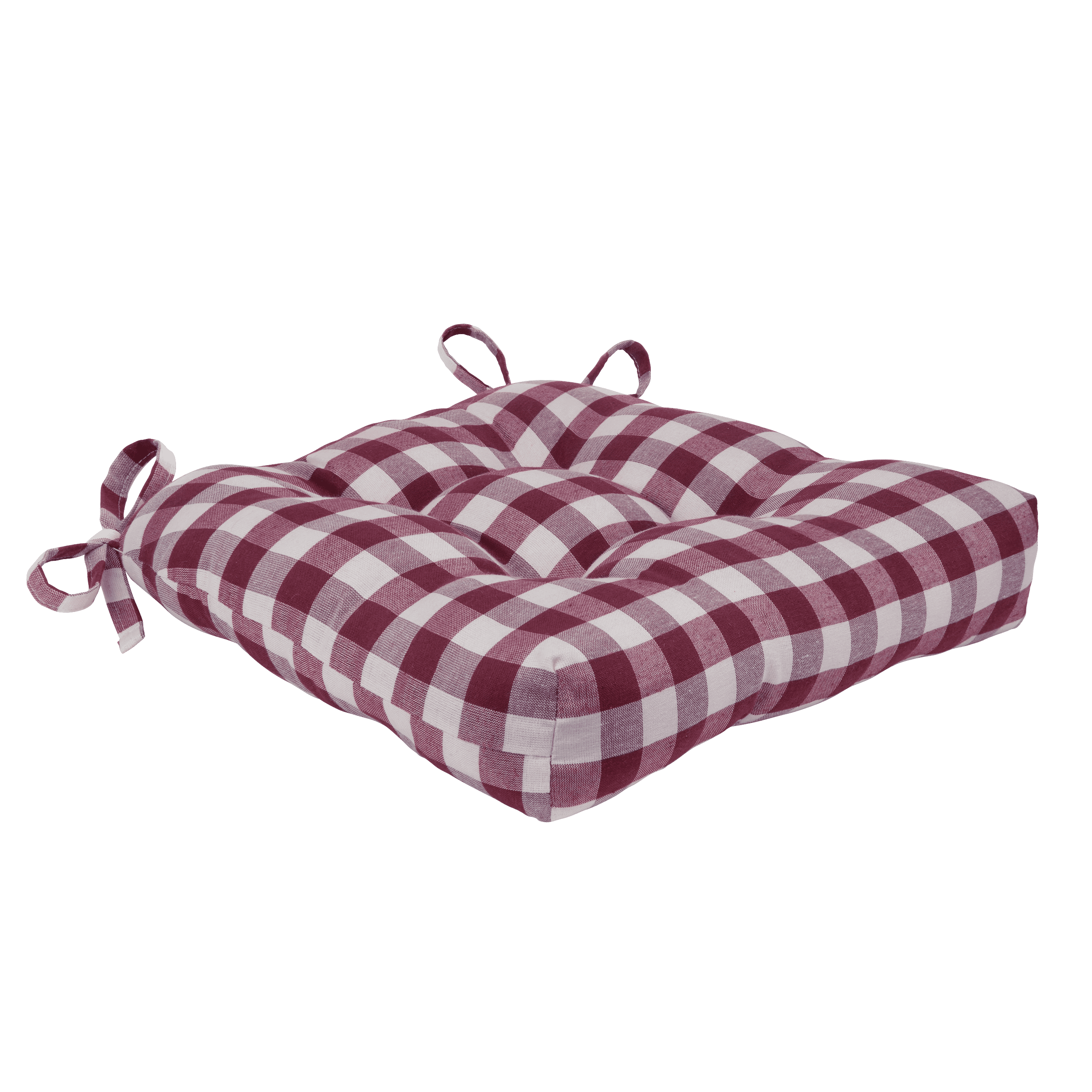 Buffalo Check 100% Cotton Tufted Chair Pad Cushion (Set of 4) The Holiday Aisle Size: 16 x 16