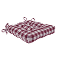 thumbnail image 3 of Achim Buffalo Polyester & Cotton Tufted Chair Seat Cushions, Checkered  Burgundy, 16 in x 15 in x 3 in, Set of Two, 3 of 5