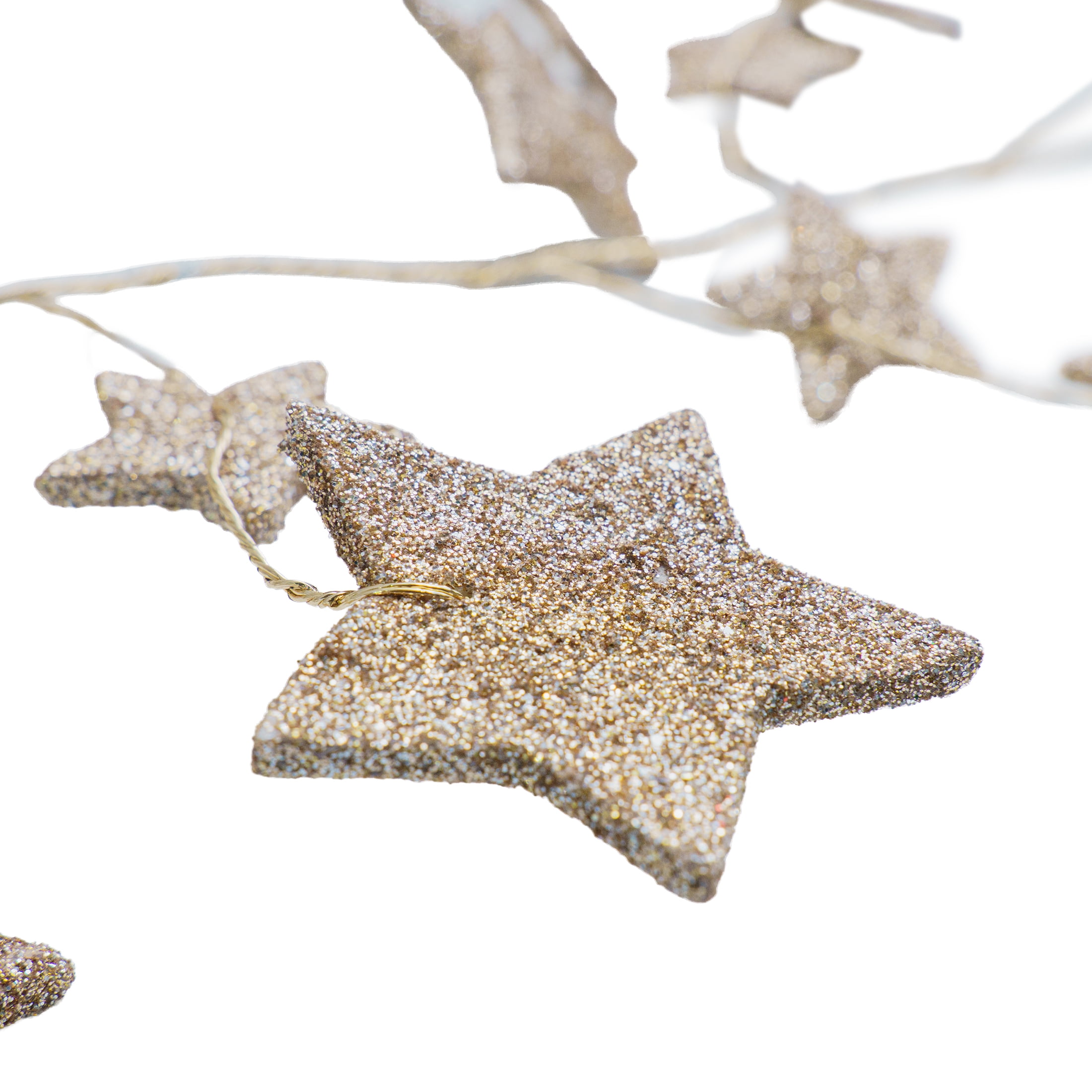 Glitter Star Garland, Gold, 6', by My Texas House - Walmart.com
