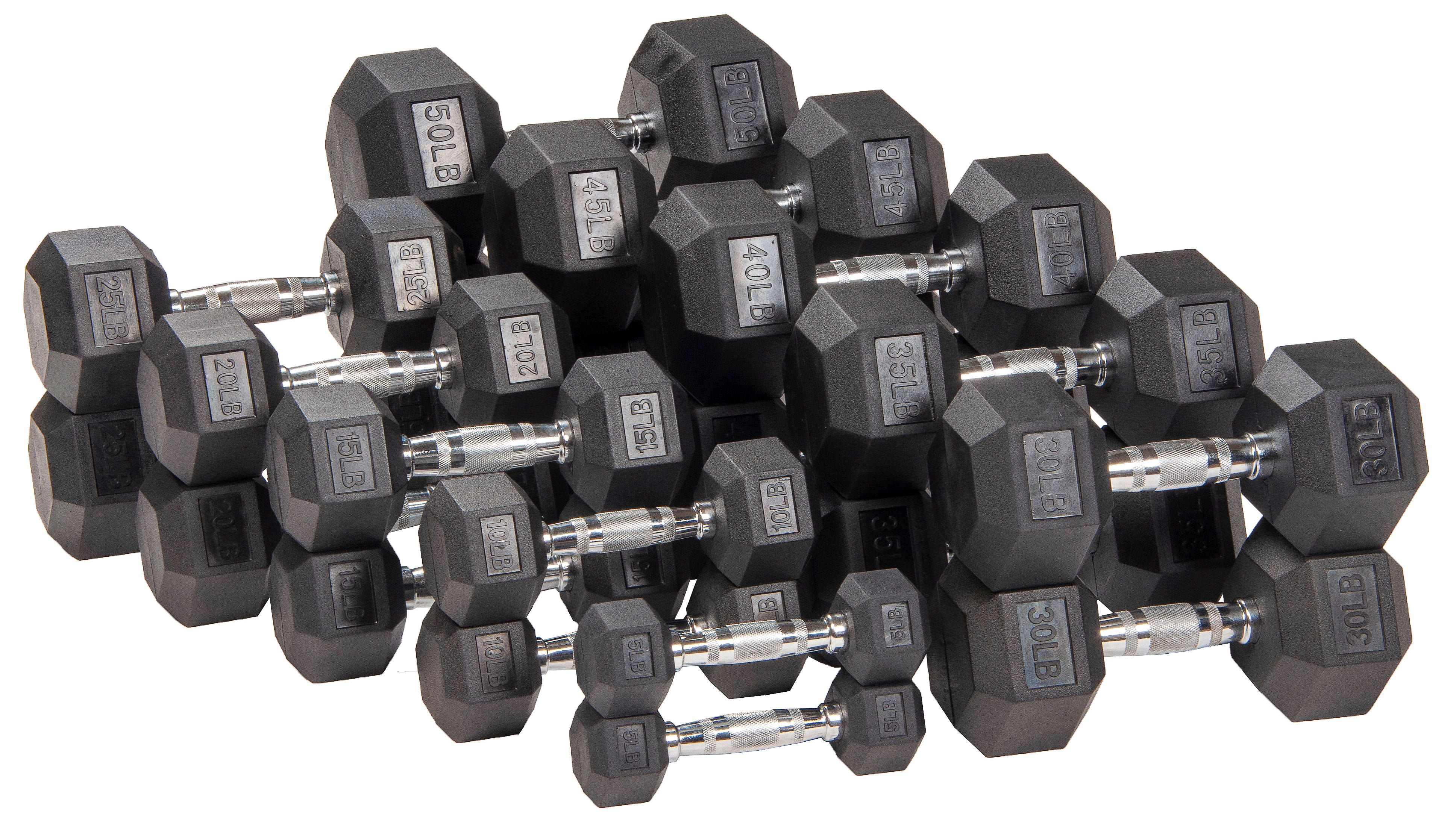 BalanceFromÂ&nbsp;Rubber Encased Hex Dumbbells, 15 lbs Pair