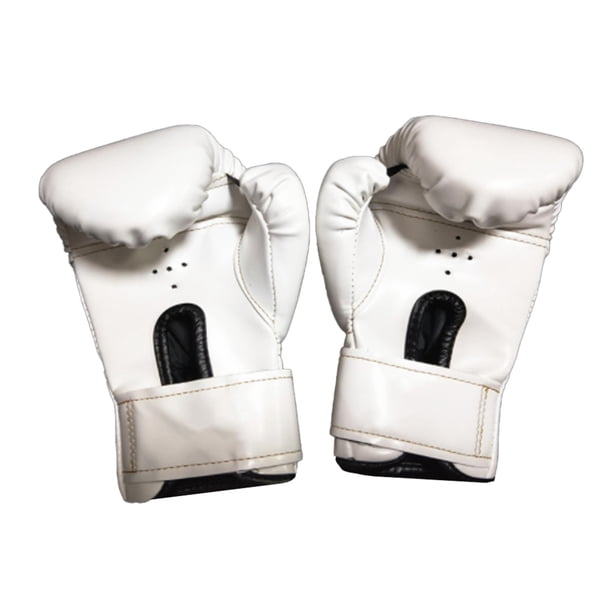 Advancent 1 par de guantes de boxeo para niños, guantes de entrenamiento para gimnasio, guantes portátiles para principiantes, deportes Boxeo Blanco