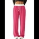 thumbnail image 1 of Pantalones Deportivos Anchos con Cintura de Contraste de Color y Hebilla de Cordón para Mujer. Rosa Roja S, 1 of 9