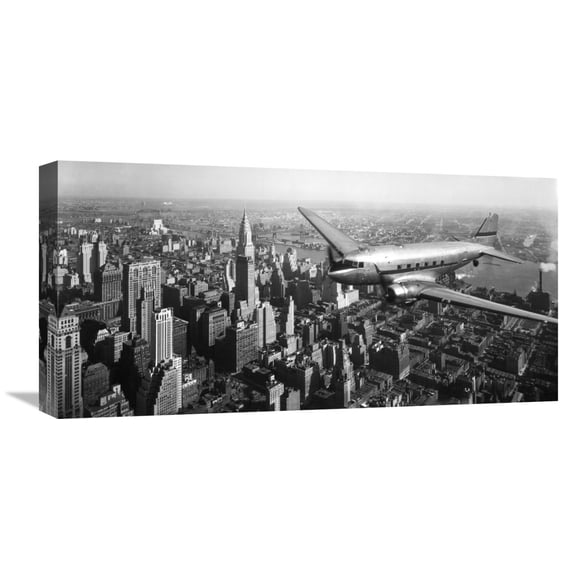 Global Gallery Anonymous,'DC-4 over Manhattan, NYC' Stretched Canvas Artwork