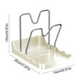 thumbnail image 3 of Pot Lid Storage Rack with V-Shaped Groove & Water Tray | Anti-Slip Kitchen Countertop Organizer for Lids & Utensils | 1-Pack Gray or White, 3 of 6