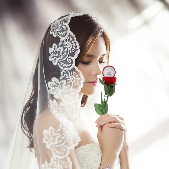COMPUKAS Red Rose Box for Wedding Storage, Material with Unique Design, Perfect for Engagement and Proposal