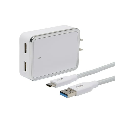 Blackweb 4.8A USB Type-C to Type-A Cable and Wall Charger Kit