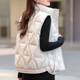 thumbnail image 6 of Feancey Winter Down Vest for Women Sleeveless Lightweight Puffer Jackets Zip Up Stand Collar Quilted Waistcoat Fashion Vest with Pockets White 3XL, 6 of 10