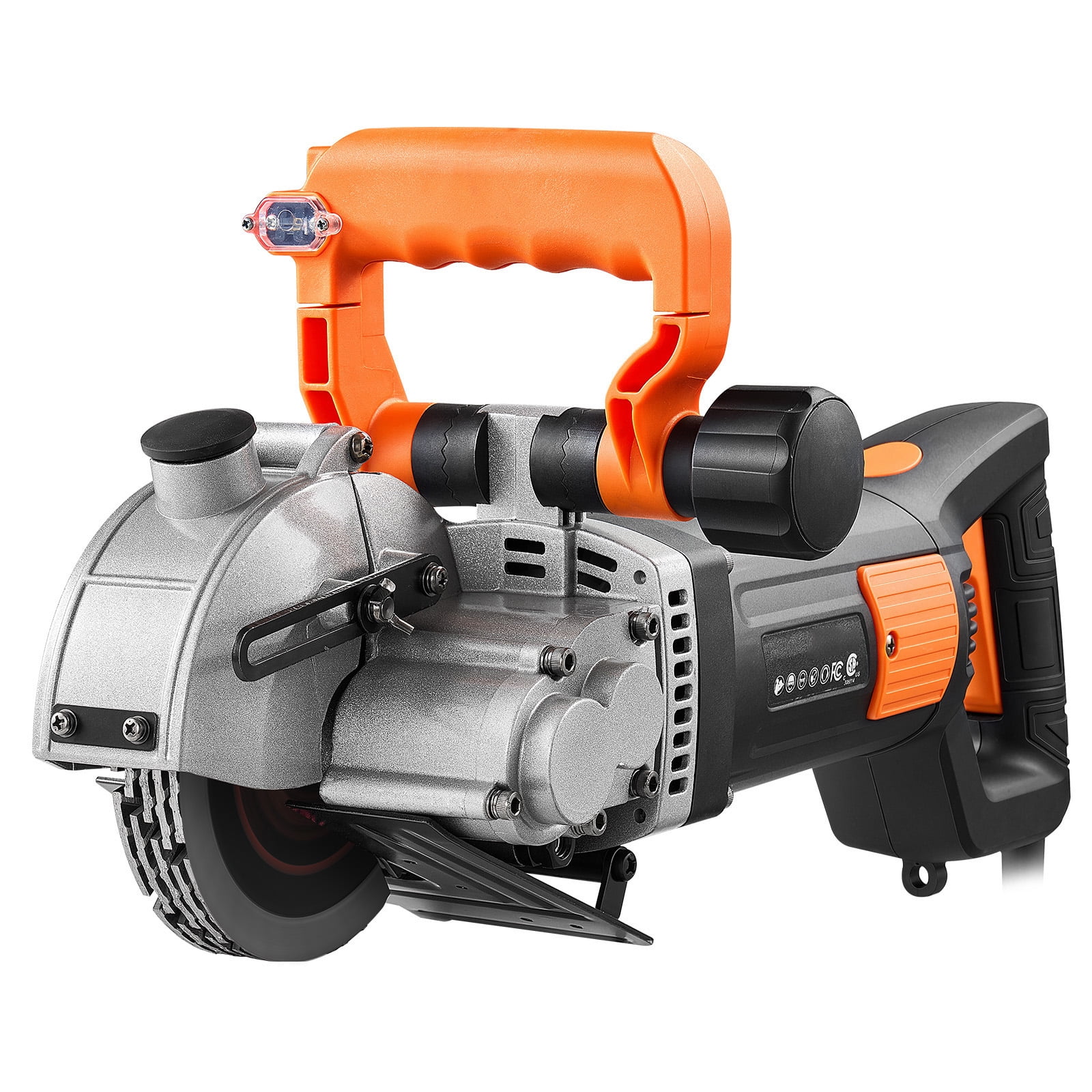 KFFKFF Electric Wall Groove Cutting Machine, 4800W Power, 6800 RPM Speed, Concrete Slotting Tool with Guide Line, 5 Blades, Adjustable Handle for Brick and Concrete Applications