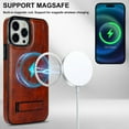 thumbnail image 6 of Decase Strong Magnetic Case for iPhone 12 Pro Max,Compatible with Mag-Safe,Military-Grade Shockproof PU Leather Slim Phone Case Hidden Kickstand Cover for Apple 12 Pro Max,brown, 6 of 7