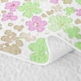 thumbnail image 5 of Erosebridal Cute Blossom Bed Spread Queen, Cartoon Flower Queen Coverlet Set, Polka Dots Reversible, Soft White, 3 Pieces (1 Quilt and 2 Pillowcases), 5 of 7