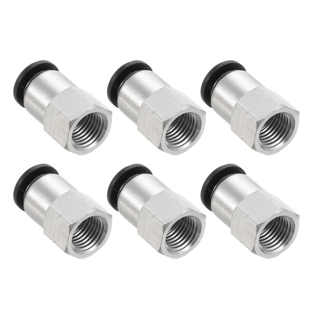 Unique Bargains 6 Pcs Tube OD 3/8 Pouce à Filetage Femelle NPT 1/4 Pouce pour Raccords