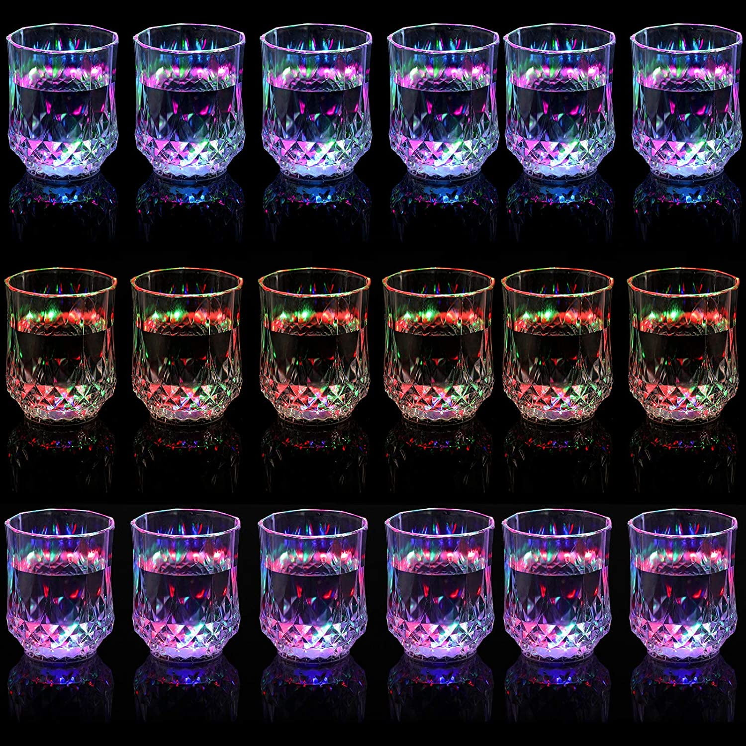 HTAIGUO Tasses à LED Lumineuses Tasses à Flash LED Verres à Boire Amusants Lumineux  Verres Lumineux pour Bar Night Club Fête Anniversaires Mariages Événements  Sportifs (12)