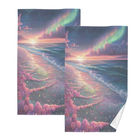 BZSMCE Face Towel Hand Towel Bath Towel Cotton Bath Towel Sets Hand Bath Towels Fashion Stardust Petals by The Sea Pattern